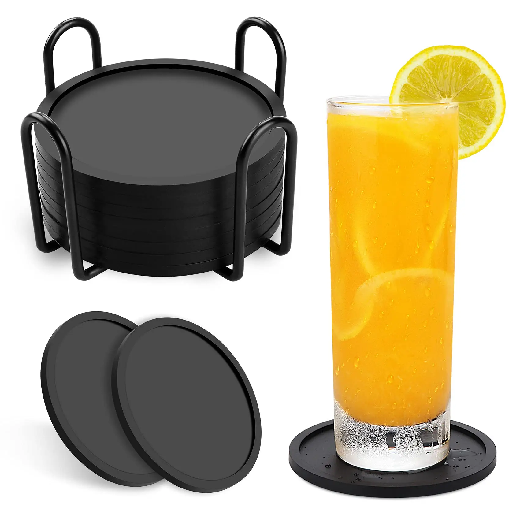 Silicone Coasters Glasses Round Set of 8 Glass Coasters with Holder Glass Coaster Set Silicone Coaster Non-Slip & Washable
Silicone Coasters Glasses Round Set of 8 Glass Coasters with Holder Glass Coaster Set Silicone Coaster Non-Slip & Washable