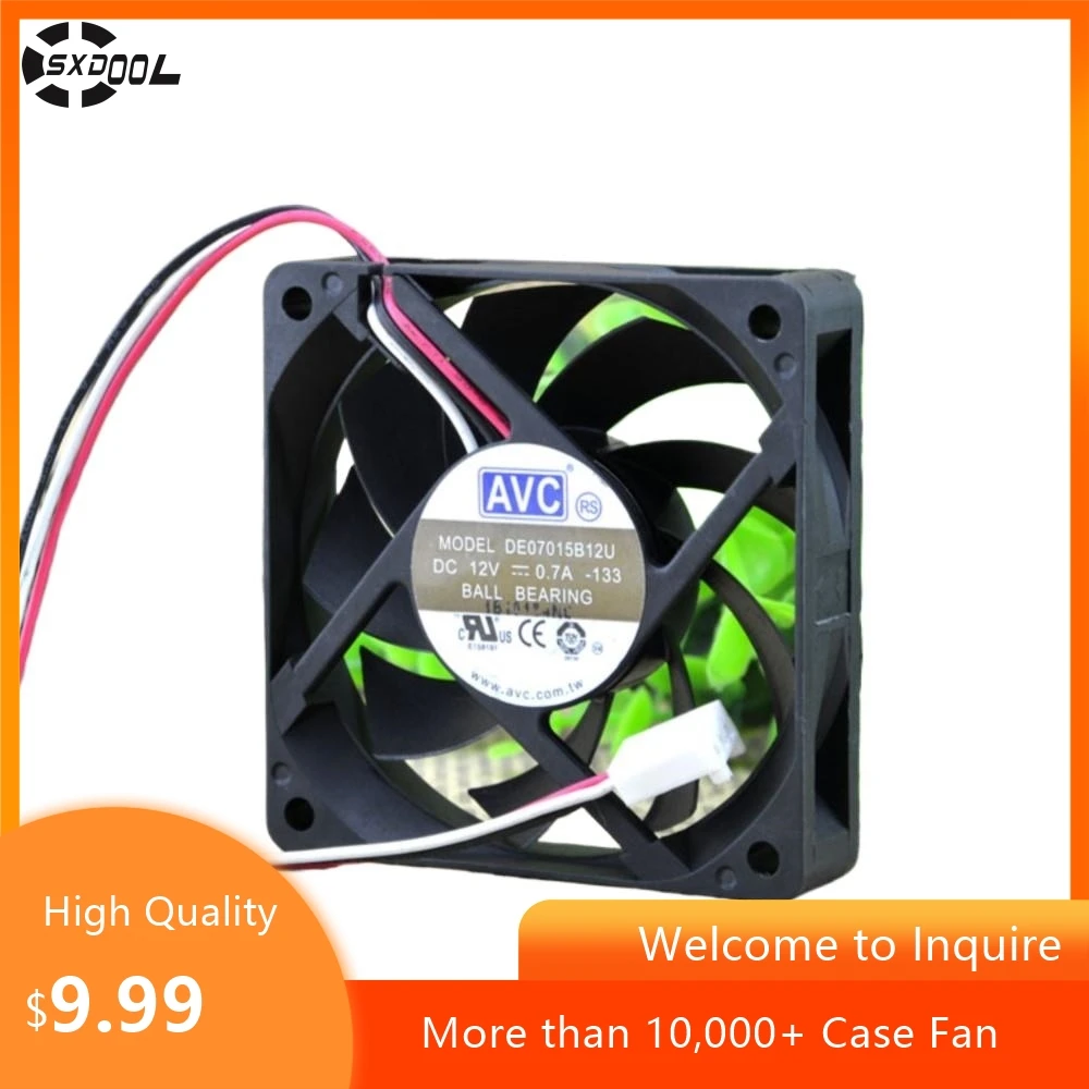 70mm Fan for AVC 7015 DA07015B12U 7CM 12V 0.7A Dual Ball Bearing CPU & Chassis Cooling Fan for Efficient Heat Dissipation
70mm Fan for AVC 7015 DA07015B12U 7CM 12V 0.7A Dual Ball Bearing CPU & Chassis Cooling Fan for Efficient Heat Dissipation