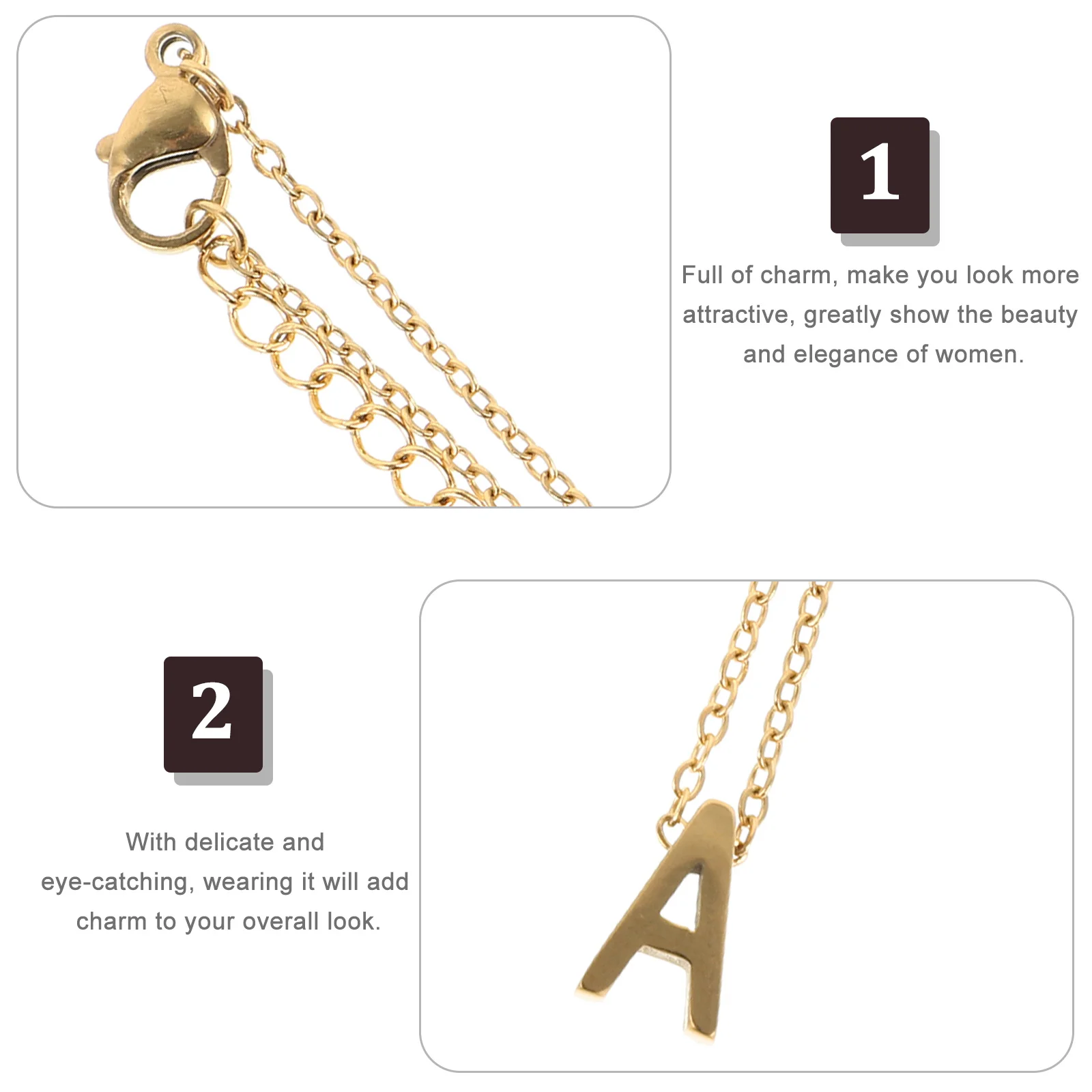 Letter A Necklace Pendant Women Elegant Collarbone Chain Lightweight Fashion Jewelry Gift Letter Necklaces for Teen Girls
Letter A Necklace Pendant Women Elegant Collarbone Chain Lightweight Fashion Jewelry Gift Letter Necklaces for Teen Girls