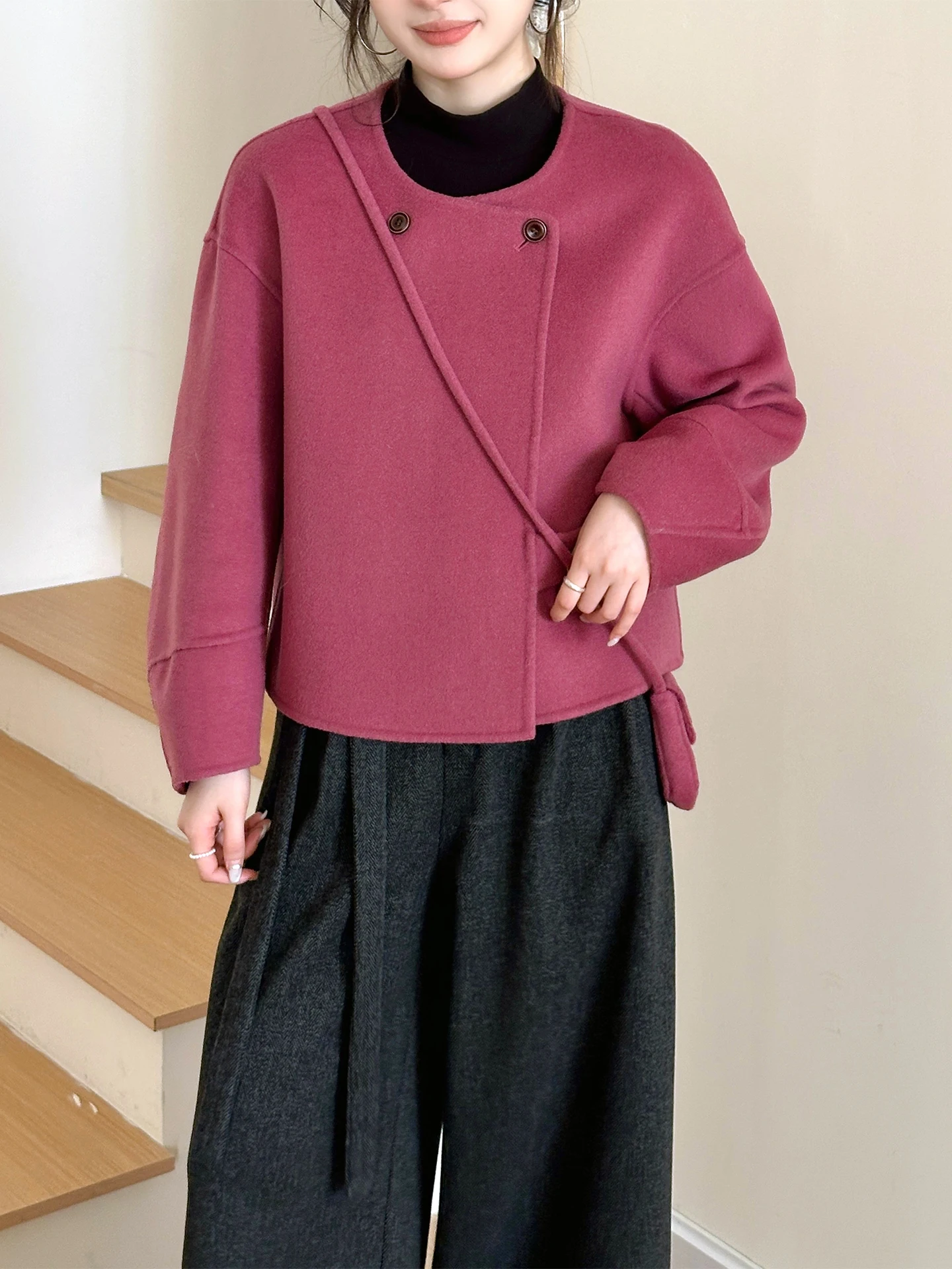 Двустороннее шерстяное пальто SweetAnnie в корейском стиле, свободного кроя, для женщин, цвета Raspberry Poer/Mocha, теплое, для повседневной носки
Двустороннее шерстяное пальто SweetAnnie в корейском стиле, свободного кроя, для женщин, цвета Raspberry Poer/Mocha, теплое, для повседневной носки