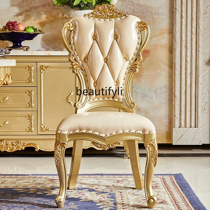 Asmt56European all-solid wood dining chair double-sided carved leather seat high-end villa dining table and chair combination
Asmt56European all-solid wood dining chair double-sided carved leather seat high-end villa dining table and chair combination