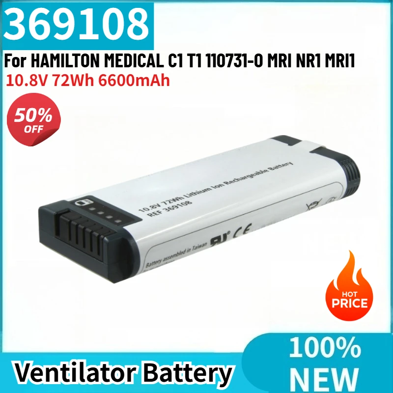 369108 Ventilator Battery 10.8V 72Wh 6600mAh for HAMILTON MEDICAL C1 T1 110731-O MRI NR1 MRI1 Brand New Replacement Battery
369108 Ventilator Battery 10.8V 72Wh 6600mAh for HAMILTON MEDICAL C1 T1 110731-O MRI NR1 MRI1 Brand New Replacement Battery