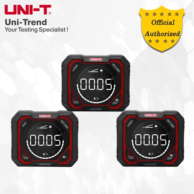 UNI-T LM320D/LM320E/LM320F Angle Meter;Measuring range 4*90°/Lithium battery/Relative and absolute value measurement
UNI-T LM320D/LM320E/LM320F Angle Meter;Measuring range 4*90°/Lithium battery/Relative and absolute value measurement
