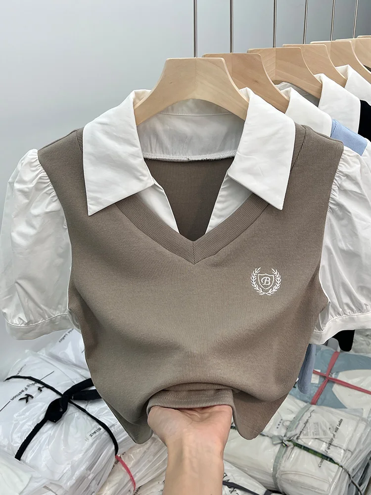 Women's Short Sleeve Polo Shirt Chic Sweet and Spicy Retro Design Summer T-shirt, Commuting and Korean Style
Women's Short Sleeve Polo Shirt Chic Sweet and Spicy Retro Design Summer T-shirt, Commuting and Korean Style