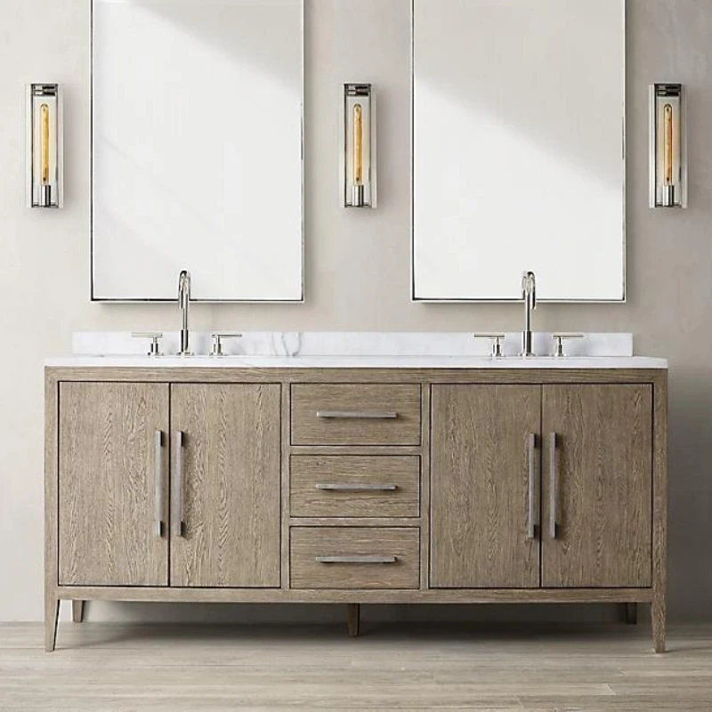 Furniture French rural retro solid wood bathroom cabinet Italian modern simple solid wood washbasin
Furniture French rural retro solid wood bathroom cabinet Italian modern simple solid wood washbasin