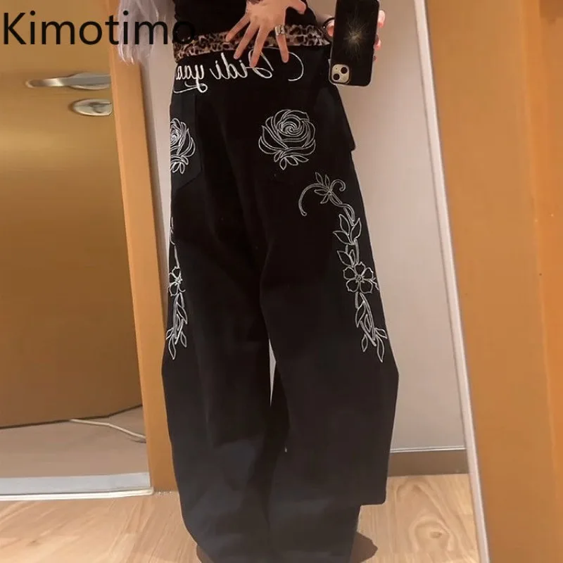 Kimotimo American Retro Letter Flower Embroidery Trousers Women 2025 Autumn High Waist Wide Leg Long Pants Harajuku Y2k Jeans
Kimotimo American Retro Letter Flower Embroidery Trousers Women 2025 Autumn High Waist Wide Leg Long Pants Harajuku Y2k Jeans