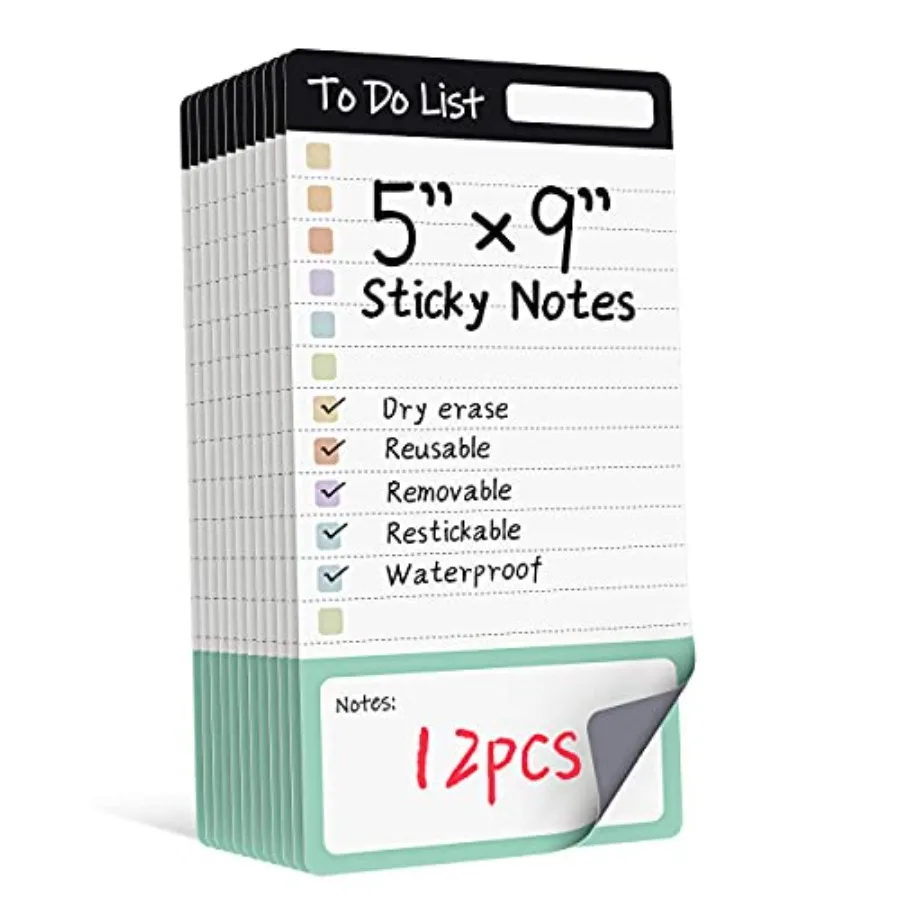 Dry Erase to Do List Sticky Notes 12pcs Premium Daily Planner White Board Chore Chart Checklist Notepad Lined Task Todo Memo Pa
Dry Erase to Do List Sticky Notes 12pcs Premium Daily Planner White Board Chore Chart Checklist Notepad Lined Task Todo Memo Pa
