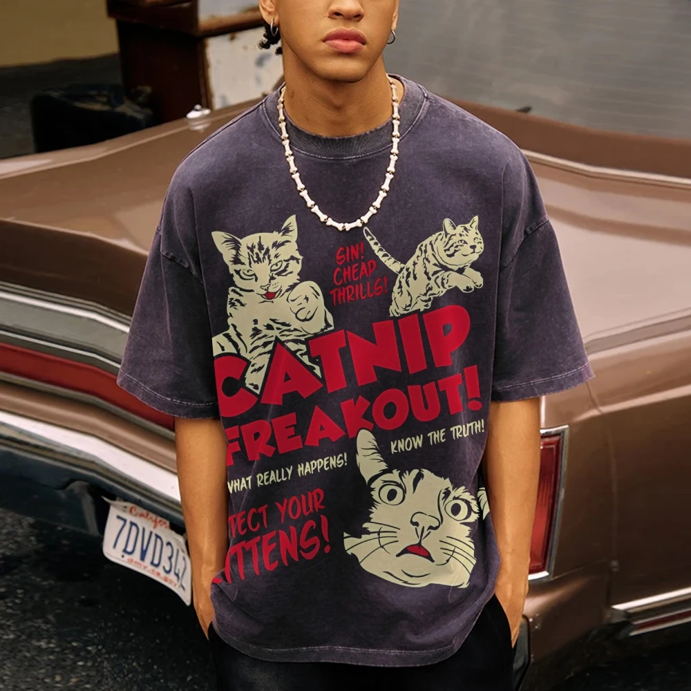Catnip Freakout Trendy Graphic 90s Vintage Oversize Vintage Cat Shirt Retro Washed Stylish T-Shirt
Catnip Freakout Trendy Graphic 90s Vintage Oversize Vintage Cat Shirt Retro Washed Stylish T-Shirt