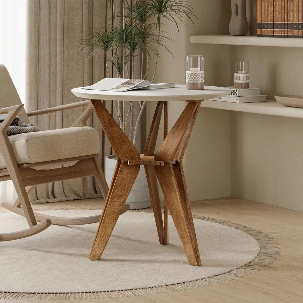 Pedestal Farmhouse End Table, Distressed White Top With Tripod Base Beside Table For Living Room, Modern, Boho Decor, Round
Pedestal Farmhouse End Table, Distressed White Top With Tripod Base Beside Table For Living Room, Modern, Boho Decor, Round