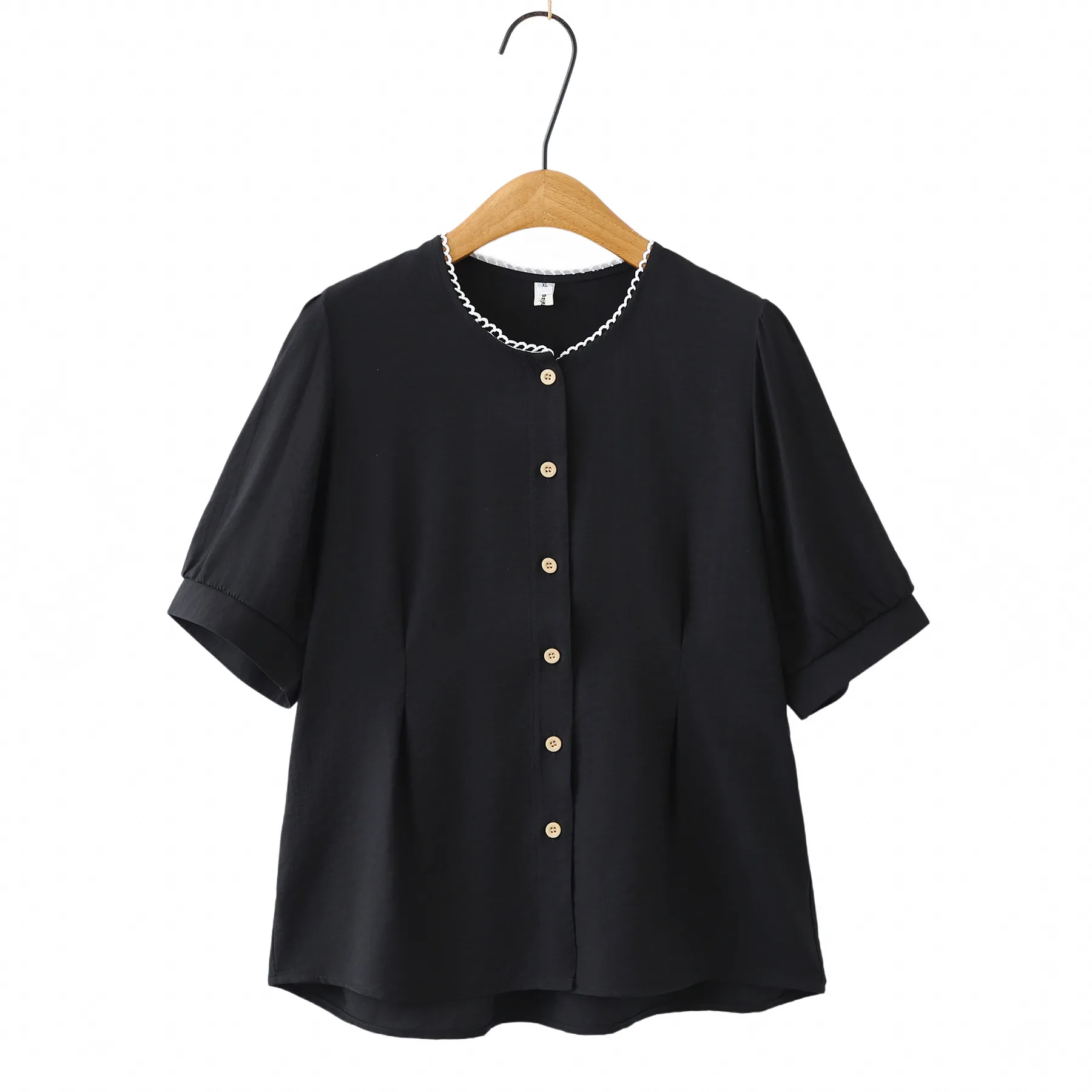 2026 Summer Plus Size Women Blouse Short Sleeve Lace Collar Solid Color Open Front Cardigan Loose Fit Shirt For Curvy Ladies
2026 Summer Plus Size Women Blouse Short Sleeve Lace Collar Solid Color Open Front Cardigan Loose Fit Shirt For Curvy Ladies