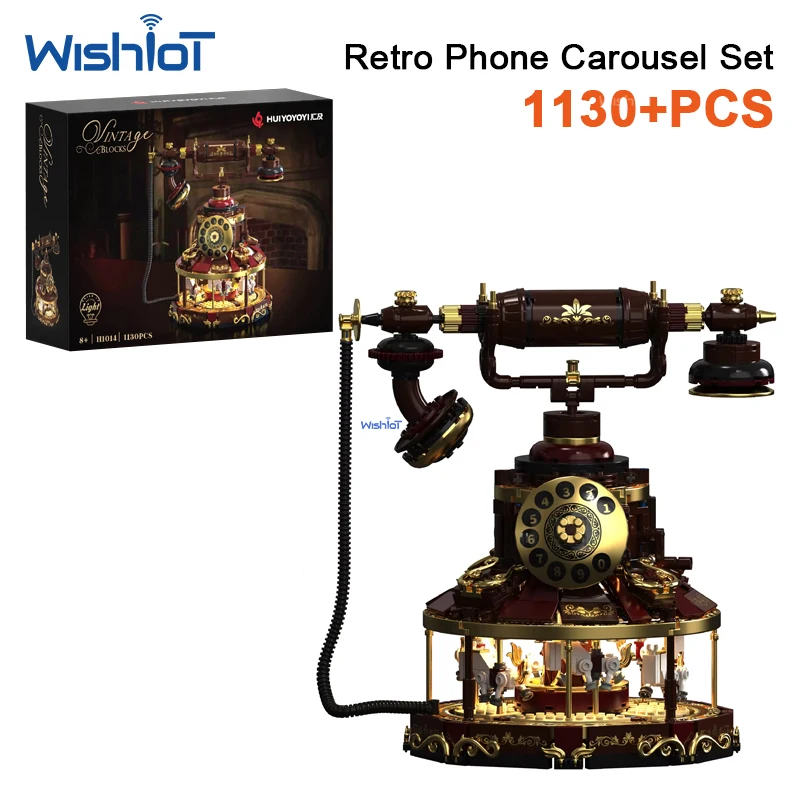 H1014 Vintage Telephone Carousel Model 1130pcs Creative with Lights Blocks Building Bausteine Kids Gift Toy for Children
H1014 Vintage Telephone Carousel Model 1130pcs Creative with Lights Blocks Building Bausteine Kids Gift Toy for Children