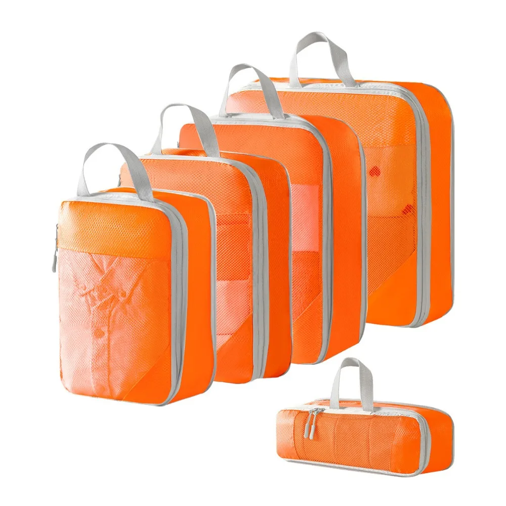 5Pcs 5 in 1 Set Waterproof Travel Organizer Bag Mesh Surface Compression Clothes Storage Bag with Handle Foldable
5Pcs 5 in 1 Set Waterproof Travel Organizer Bag Mesh Surface Compression Clothes Storage Bag with Handle Foldable