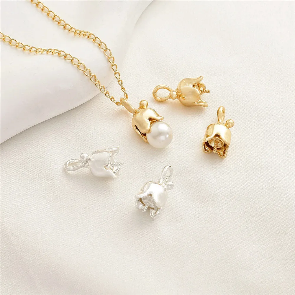 14K Package Gold Colored Bell Orchid Half Hole Pearl Holder Pendant DIY Handmade Bracelet Necklace Flower Bud Pendant Accessorie
14K Package Gold Colored Bell Orchid Half Hole Pearl Holder Pendant DIY Handmade Bracelet Necklace Flower Bud Pendant Accessorie