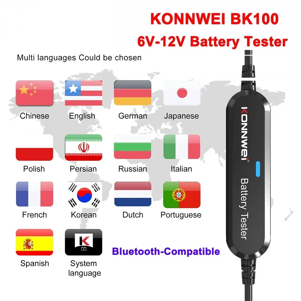 26 Durable KOWWEI BK100 Car Battery Tester 6V 12V 100-2000 CCA Auto Battery Analyzer Bluetooth-Compatible Charging Tester Batter
26 Durable KOWWEI BK100 Car Battery Tester 6V 12V 100-2000 CCA Auto Battery Analyzer Bluetooth-Compatible Charging Tester Batter