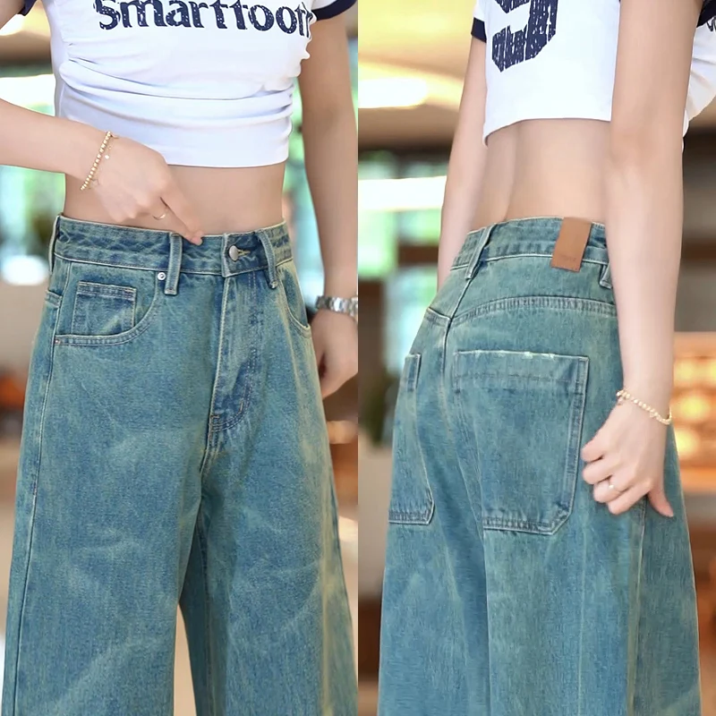 Джинсы премиум-класса в стиле ретро, синие, американские, повседневные, свободные, прямые, широкие, для молодежи, городской стиль, джинсы для отдыха
Джинсы премиум-класса в стиле ретро, синие, американские, повседневные, свободные, прямые, широкие, для молодежи, городской стиль, джинсы для отдыха