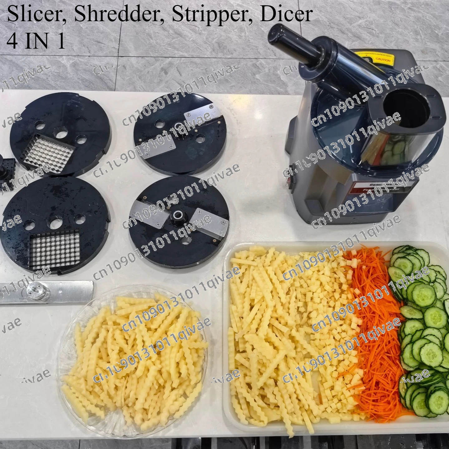 4 In 1 Dual-Feed Electric Food Chopper: Automatic Potato Dicer & French Fry Cutter for Carrot, Onion, Cucumber 110V 220V
4 In 1 Dual-Feed Electric Food Chopper: Automatic Potato Dicer & French Fry Cutter for Carrot, Onion, Cucumber 110V 220V