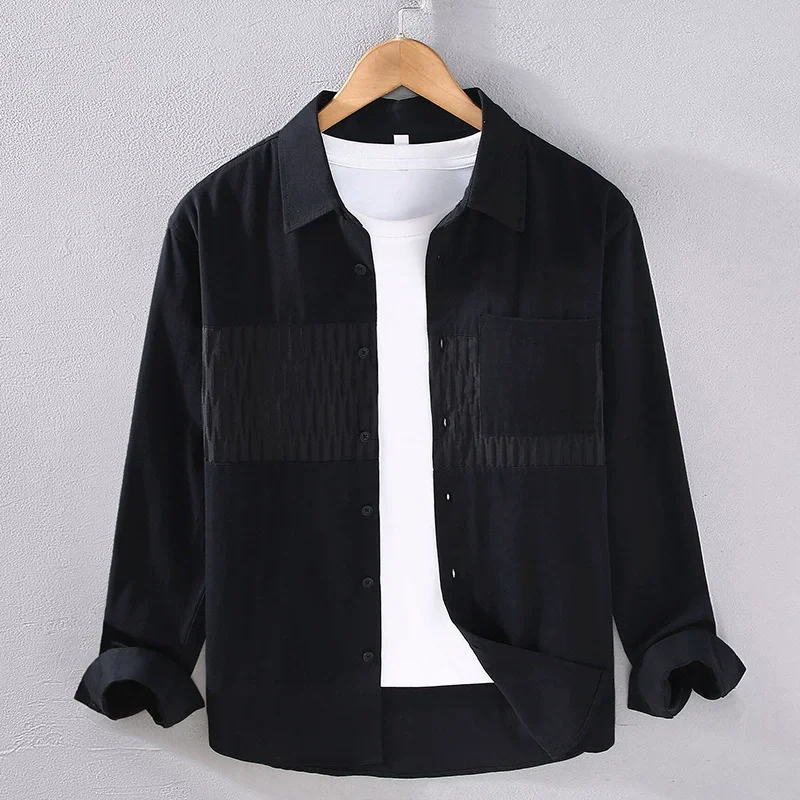 Patchwork Natural Cotton 100% Shirts For Men Long Sleeve Trendy Spring Quality Twill Fabric Loose Fit Boutique Camisas De Hombre
Patchwork Natural Cotton 100% Shirts For Men Long Sleeve Trendy Spring Quality Twill Fabric Loose Fit Boutique Camisas De Hombre