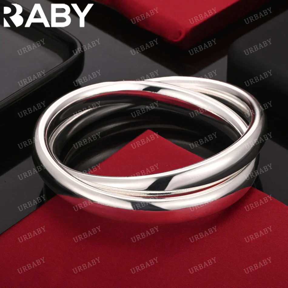 URBABY 925 Sterling Silver Bangle Double Interlocking Bracelet For Women Jewelry Fashion Party and Daily Wear
URBABY 925 Sterling Silver Bangle Double Interlocking Bracelet For Women Jewelry Fashion Party and Daily Wear