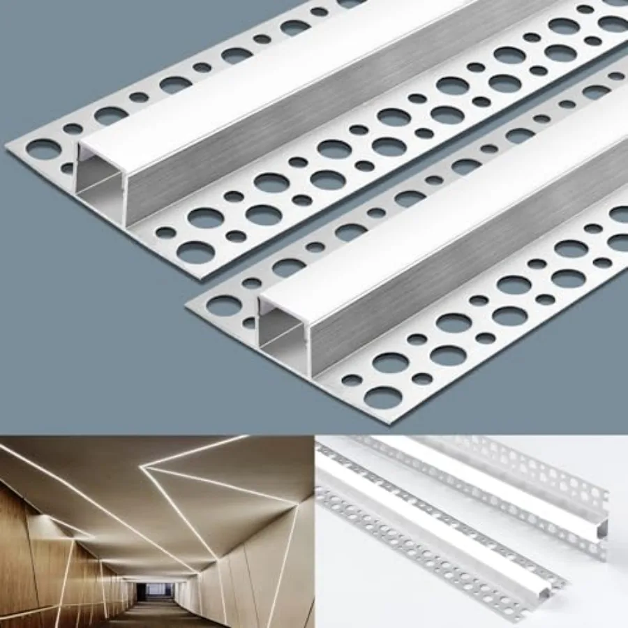 6 Pack LED Channel Plaster-in 6.6FT/2M Trimless Recessed Drywall Aluminum Channel LED Profile for Wall and Ceiling with Milky D
6 Pack LED Channel Plaster-in 6.6FT/2M Trimless Recessed Drywall Aluminum Channel LED Profile for Wall and Ceiling with Milky D
