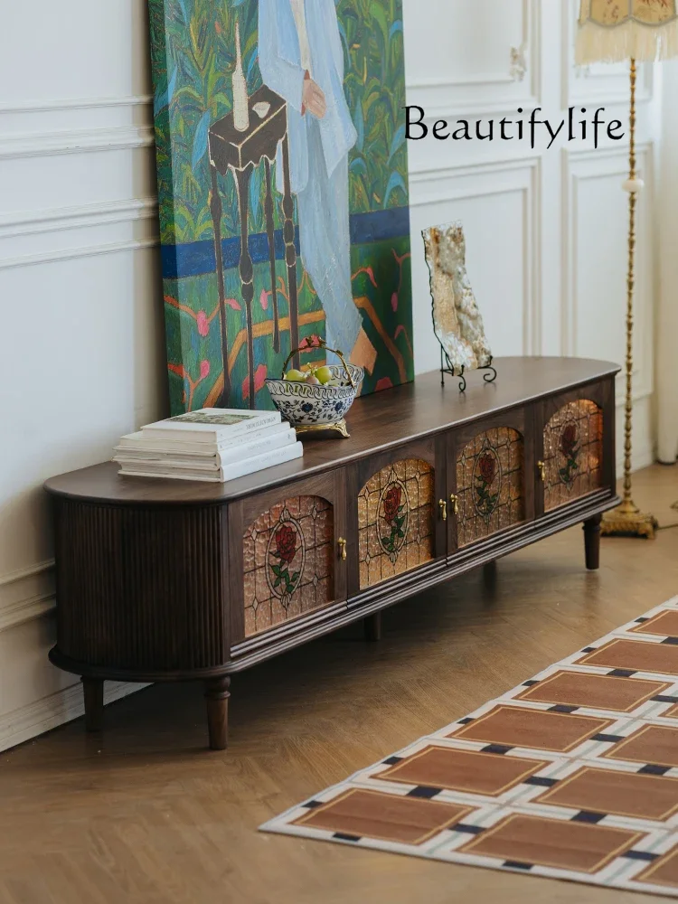 Nordic retro living room Black walnut solid wood TV cabinet home designer high sense
Nordic retro living room Black walnut solid wood TV cabinet home designer high sense