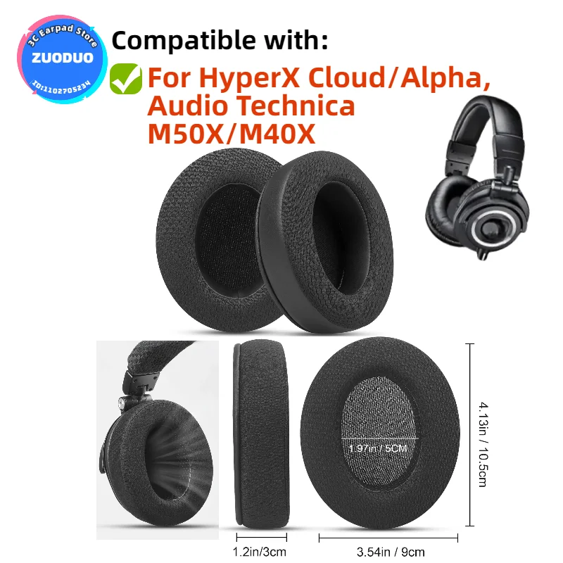 Headphone Earpads Ear Pads Compatible For HyperX Cloud/Alpha, Audio Technica M50X/M40X Headset Earmuff Earphone Sleeve
Headphone Earpads Ear Pads Compatible For HyperX Cloud/Alpha, Audio Technica M50X/M40X Headset Earmuff Earphone Sleeve