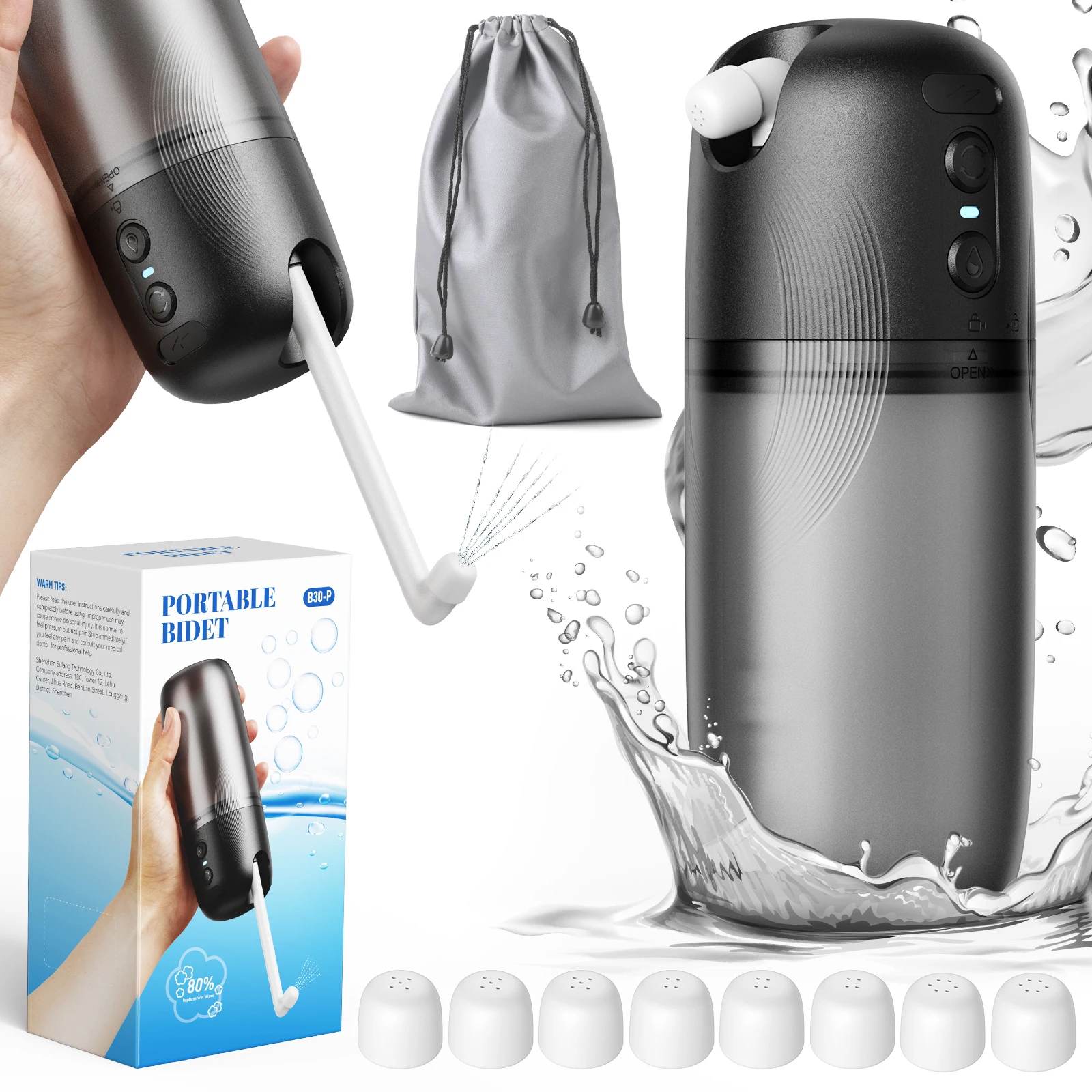 B30 Factory Wholesale OEM Bidet Sprayer Mini 250ml IP67 Waterproof Portable Bidet Electric for Travel Toilet Personal Hygiene
B30 Factory Wholesale OEM Bidet Sprayer Mini 250ml IP67 Waterproof Portable Bidet Electric for Travel Toilet Personal Hygiene