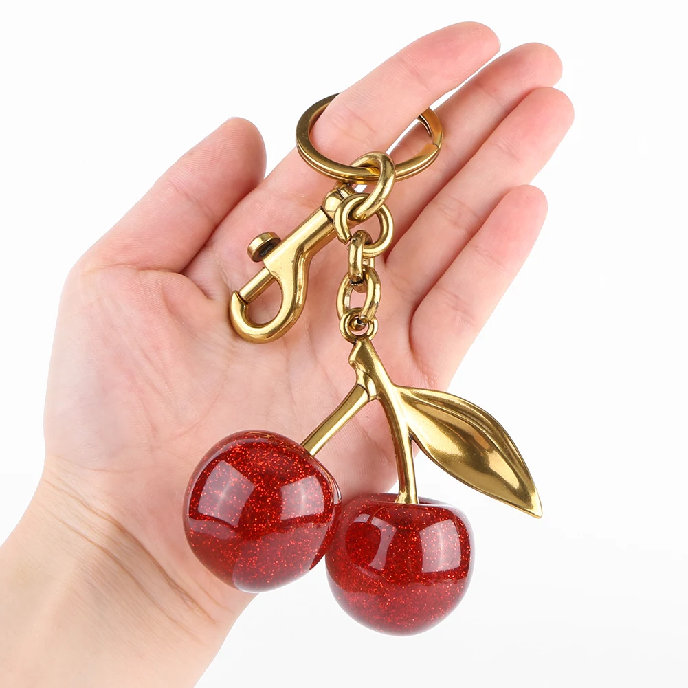 Cherry Bag Charm Cherry Keychain with Key Ring and Clip Handbag Pendant Keychain Resin & Metal Purse Charm Accessory for Women
Cherry Bag Charm Cherry Keychain with Key Ring and Clip Handbag Pendant Keychain Resin & Metal Purse Charm Accessory for Women