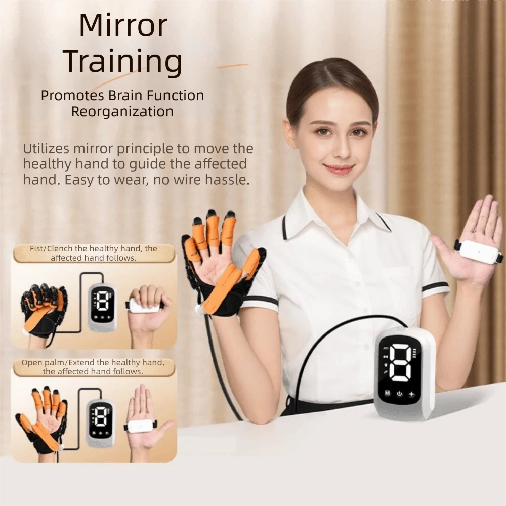 Five-Finger Rehabilitation Robot Gloves Self-Assisted Portable Mirror Training Gloves Heated Rechargeable Finger Trainer
Five-Finger Rehabilitation Robot Gloves Self-Assisted Portable Mirror Training Gloves Heated Rechargeable Finger Trainer