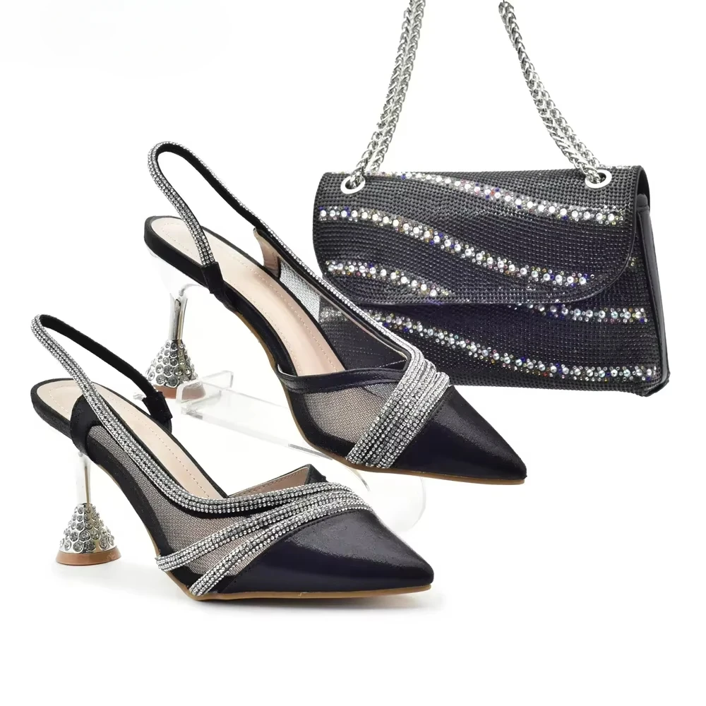 High Heel Shiny Shoes and Bag Set with Big Rhinestones for Nigerian Women Wedding Party Africa Shoe and Bags Set Ladies Shoes
High Heel Shiny Shoes and Bag Set with Big Rhinestones for Nigerian Women Wedding Party Africa Shoe and Bags Set Ladies Shoes