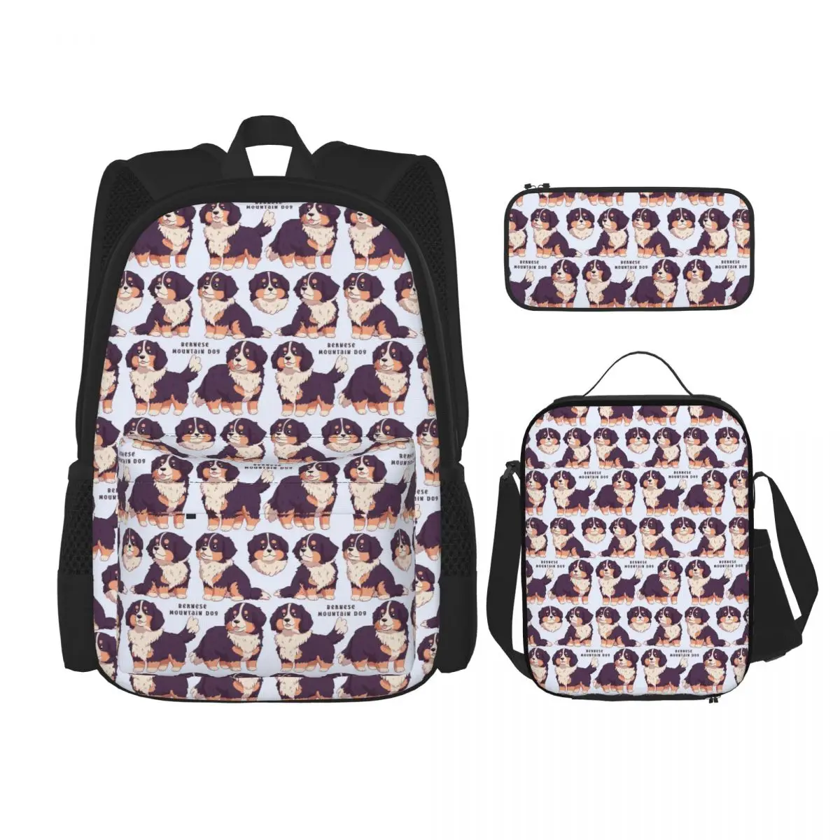 Cute Bernese Mountain Dog Pattern Backpacks Boys Girls Bookbag School Bags Kids Rucksack Lunch Bag Pen Bag Three-Piece Set
Cute Bernese Mountain Dog Pattern Backpacks Boys Girls Bookbag School Bags Kids Rucksack Lunch Bag Pen Bag Three-Piece Set