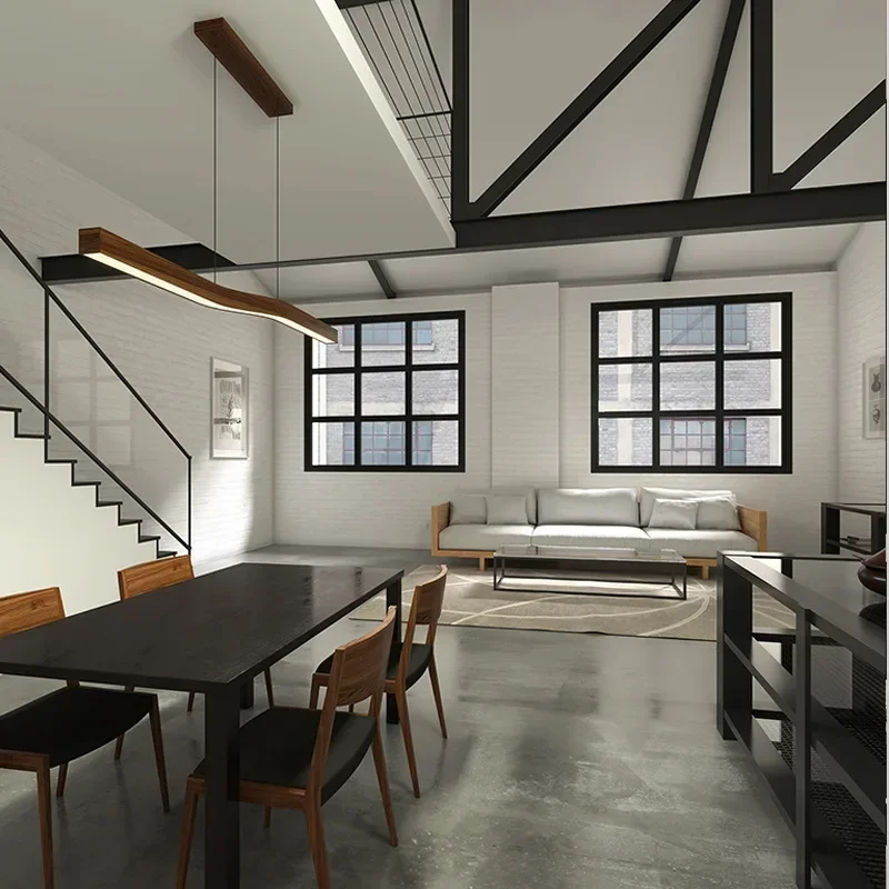Retro Camur Linear Pendant Light Walnut Wood Grain Long Strip Lamps Restaurant Hanging Lamp Loft Artistic Creativity Dining Room Retro Camur Linear Pendant Light Walnut Wood Grain Long Strip Lamps Restaurant Hanging Lamp Loft Artistic Creativity Dining Room