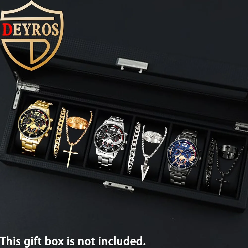 Men's Fashion Watch Set:Casual Multicolor Quartz Calendar Combo Watch,Pendant Necklace,Ring and Bracelet-theperfect gift forhim!
Men's Fashion Watch Set:Casual Multicolor Quartz Calendar Combo Watch,Pendant Necklace,Ring and Bracelet-theperfect gift forhim!