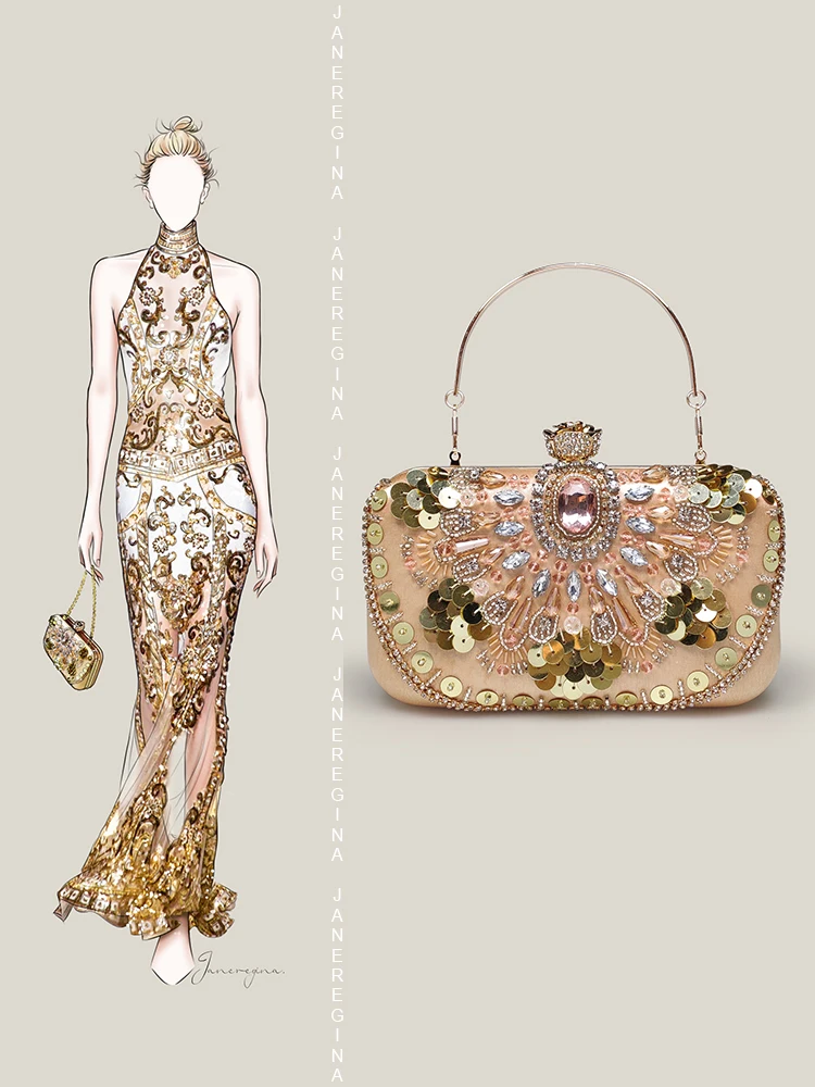 Hxl Evening Dress Clutch Banquet Handbag Dinner Bag Diamond Handphone-Friendly
Hxl Evening Dress Clutch Banquet Handbag Dinner Bag Diamond Handphone-Friendly