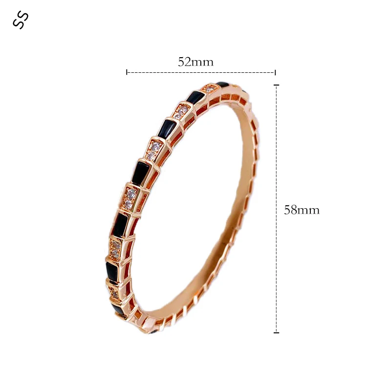 White/Black Fritillaria Snake Element Bracelet Inlaid with Diamond Plated Champagne Gold Copper Base High Version Hand Accessory
White/Black Fritillaria Snake Element Bracelet Inlaid with Diamond Plated Champagne Gold Copper Base High Version Hand Accessory