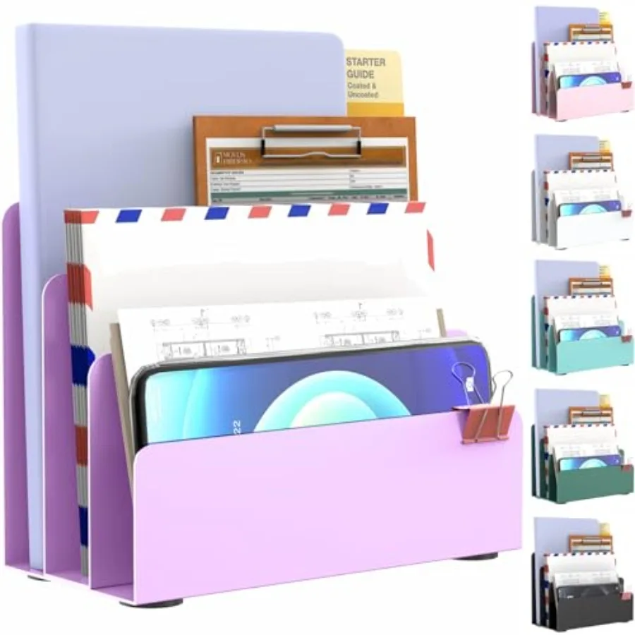 Mail Organizer Countertop, Small Desk File Organizer, Metal File Holder - Essential Workspace Organizers for Office Desk, Home
Mail Organizer Countertop, Small Desk File Organizer, Metal File Holder - Essential Workspace Organizers for Office Desk, Home