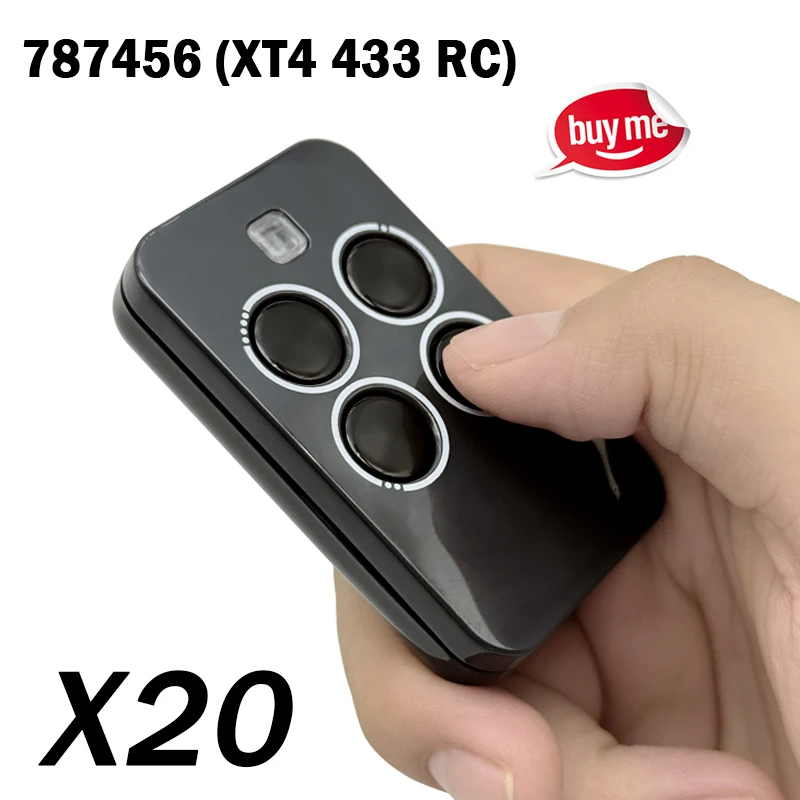 XT4 433 RC 787456 433 МГц Пульт дистанционного управления устройством открывания гаражных ворот, совместимый с XT4 433RC 787452 787453 787454 Команда электрических ворот
XT4 433 RC 787456 433 МГц Пульт дистанционного управления устройством открывания гаражных ворот, совместимый с XT4 433RC 787452 787453 787454 Команда электрических ворот