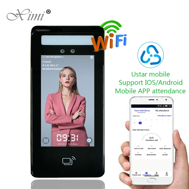 Cloud Uface5 Linux WIFI AI Biometric Face RFID Card Recognition Phone APP Time Attendance and Access Control Machine System
Cloud Uface5 Linux WIFI AI Biometric Face RFID Card Recognition Phone APP Time Attendance and Access Control Machine System