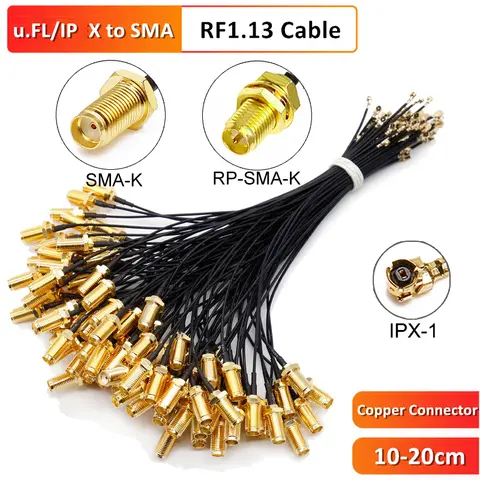 100 unid/lote SMA hembra a uFL u.FL IPX1 Cable Coaxial 1,13 adaptador de RP-SMA Pigtail RF1.13 5cm 10cm 15cm 20cm 25cm al por mayor