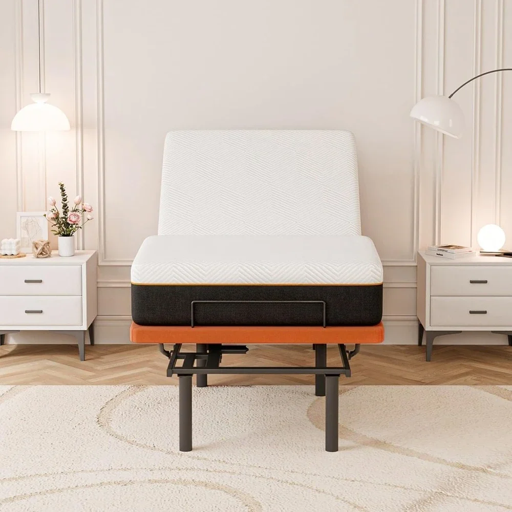 Adjustable Bed Frame + 10 Inch Gel Memory Foam Mattress, Wireless Remote, Head and Foot Incline, Twin XL Adjustable Bed
Adjustable Bed Frame + 10 Inch Gel Memory Foam Mattress, Wireless Remote, Head and Foot Incline, Twin XL Adjustable Bed