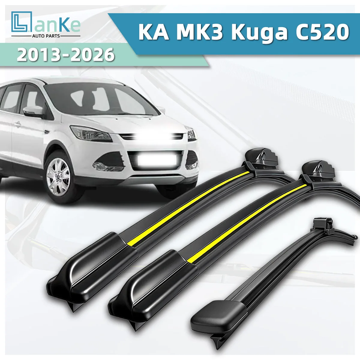 Suitable For Ford KA MK3 Kuga C520 (2013-2026) Car Wiper All-Weather High-Definition Stable And Durable Front Windshield Wiper
Suitable For Ford KA MK3 Kuga C520 (2013-2026) Car Wiper All-Weather High-Definition Stable And Durable Front Windshield Wiper