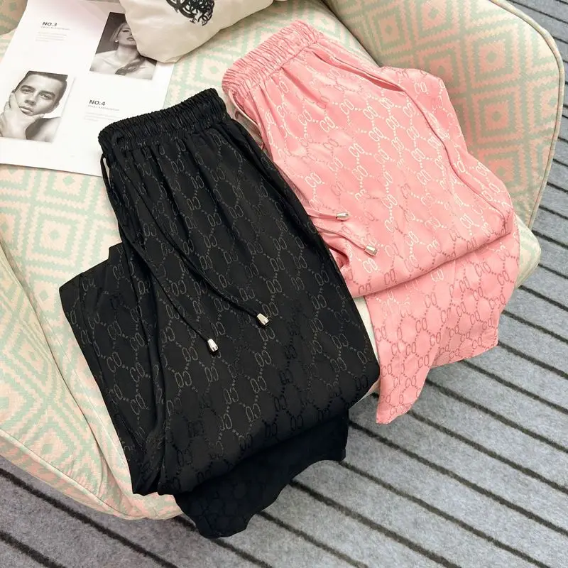 Summer New Fashion Letter Thin Cool Feeling Wide Leg Pants Women Vintage Loose Soft Comfortable Elastic Waist Long Trousers
Summer New Fashion Letter Thin Cool Feeling Wide Leg Pants Women Vintage Loose Soft Comfortable Elastic Waist Long Trousers