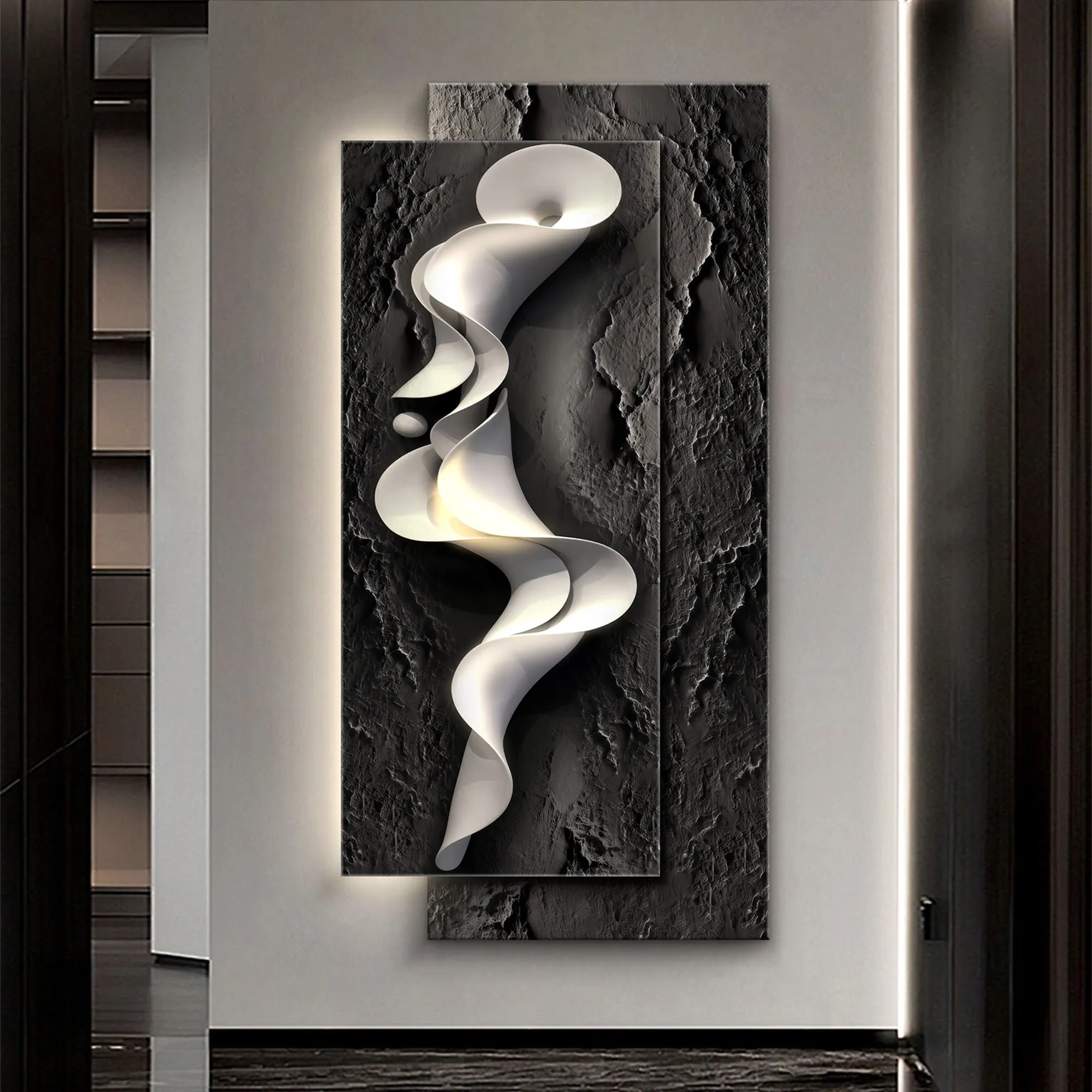 Entrance Foyer Decoration Painting Double-layer Overlay Wall Decoration Painting Light Luxury High-end LED Luminous Painting
Entrance Foyer Decoration Painting Double-layer Overlay Wall Decoration Painting Light Luxury High-end LED Luminous Painting