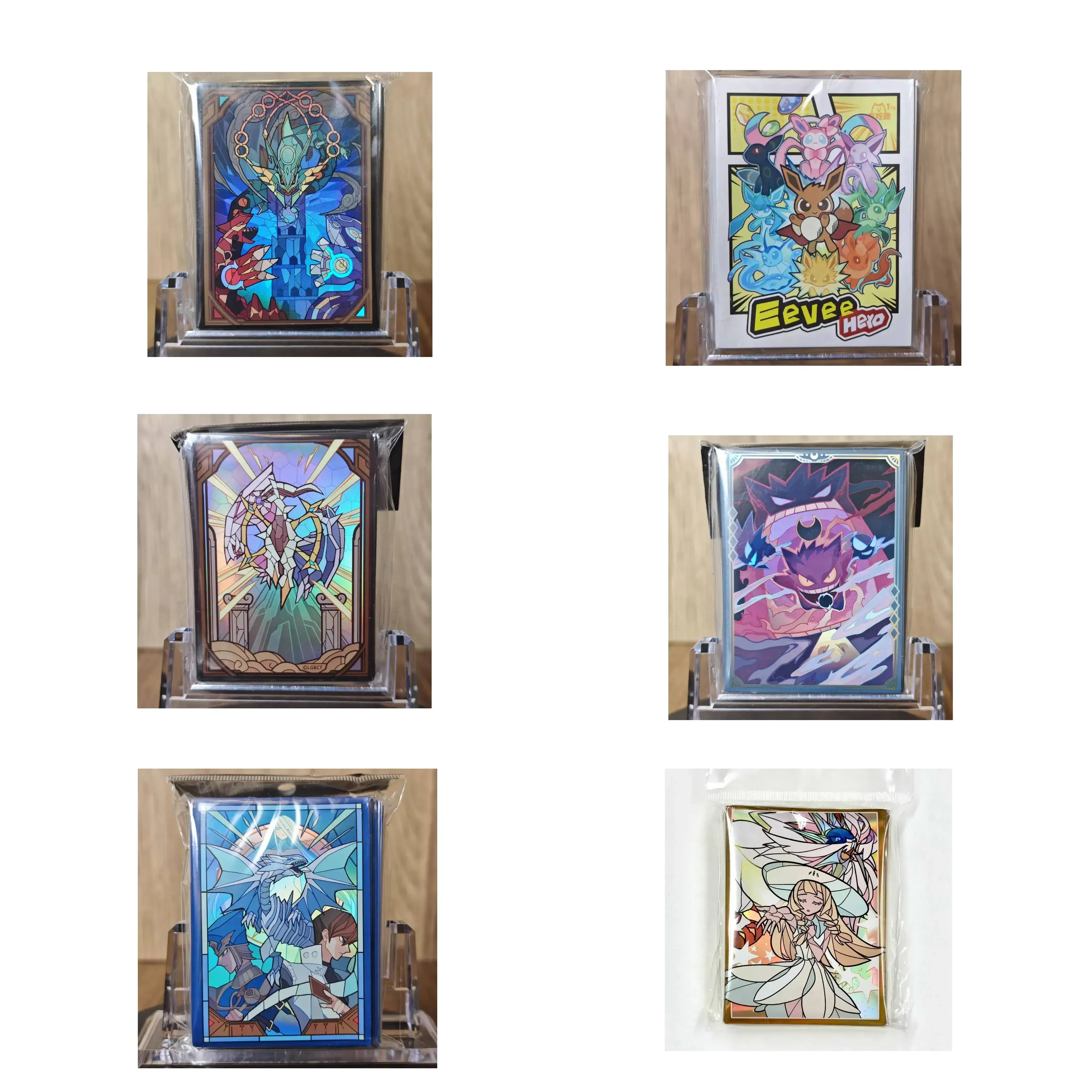 64Pcs/set PTCG Pokemon Collecting Card Protection Bag Anime Theme Card Sleeve Trio Master Eevee Hero Arceus Blue-Eyes White Drag
64Pcs/set PTCG Pokemon Collecting Card Protection Bag Anime Theme Card Sleeve Trio Master Eevee Hero Arceus Blue-Eyes White Drag