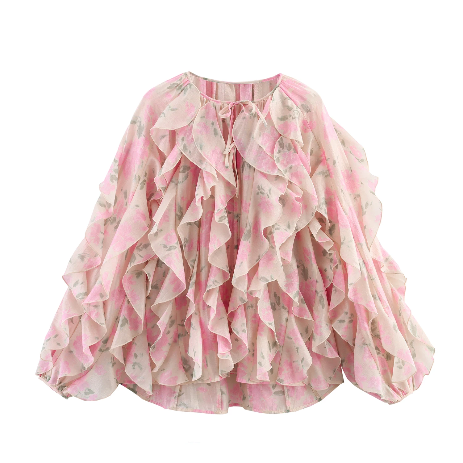 Flower Print Ruffles Shirts Women Elegant Loose Thin Shirt 2025 New Summer Fashion Lace Up Long Sleeve Blouse Lady Chiffon Tops
Flower Print Ruffles Shirts Women Elegant Loose Thin Shirt 2025 New Summer Fashion Lace Up Long Sleeve Blouse Lady Chiffon Tops