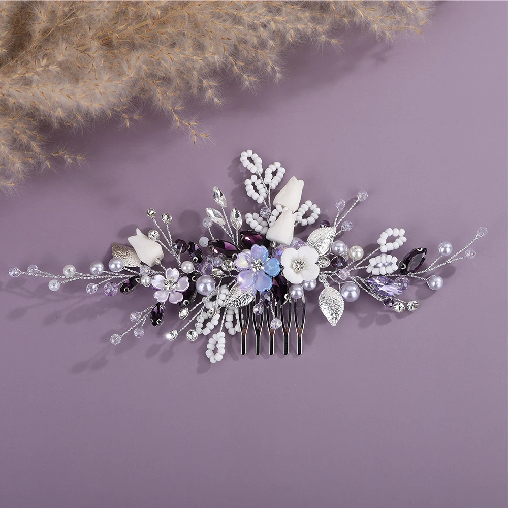 Trendy Women Flower Hair Comb Pearl Crystal Wedding Hair Accessories Rhinestone Handmade Bridal Headpiece Party Hair Ornaments
Trendy Women Flower Hair Comb Pearl Crystal Wedding Hair Accessories Rhinestone Handmade Bridal Headpiece Party Hair Ornaments
