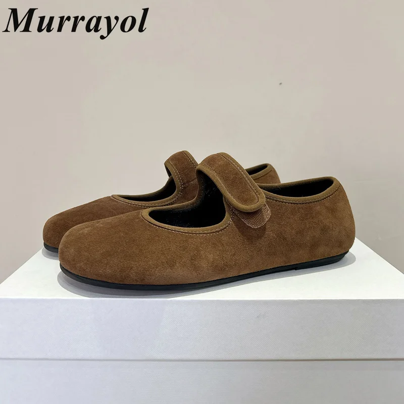 Round Toe Cow Suede Shallow Mouth Flat Bottom Ballet Shoes Women One Strap Retro Mary Jane Shoes Spring Autumn Single Shoes
Round Toe Cow Suede Shallow Mouth Flat Bottom Ballet Shoes Women One Strap Retro Mary Jane Shoes Spring Autumn Single Shoes