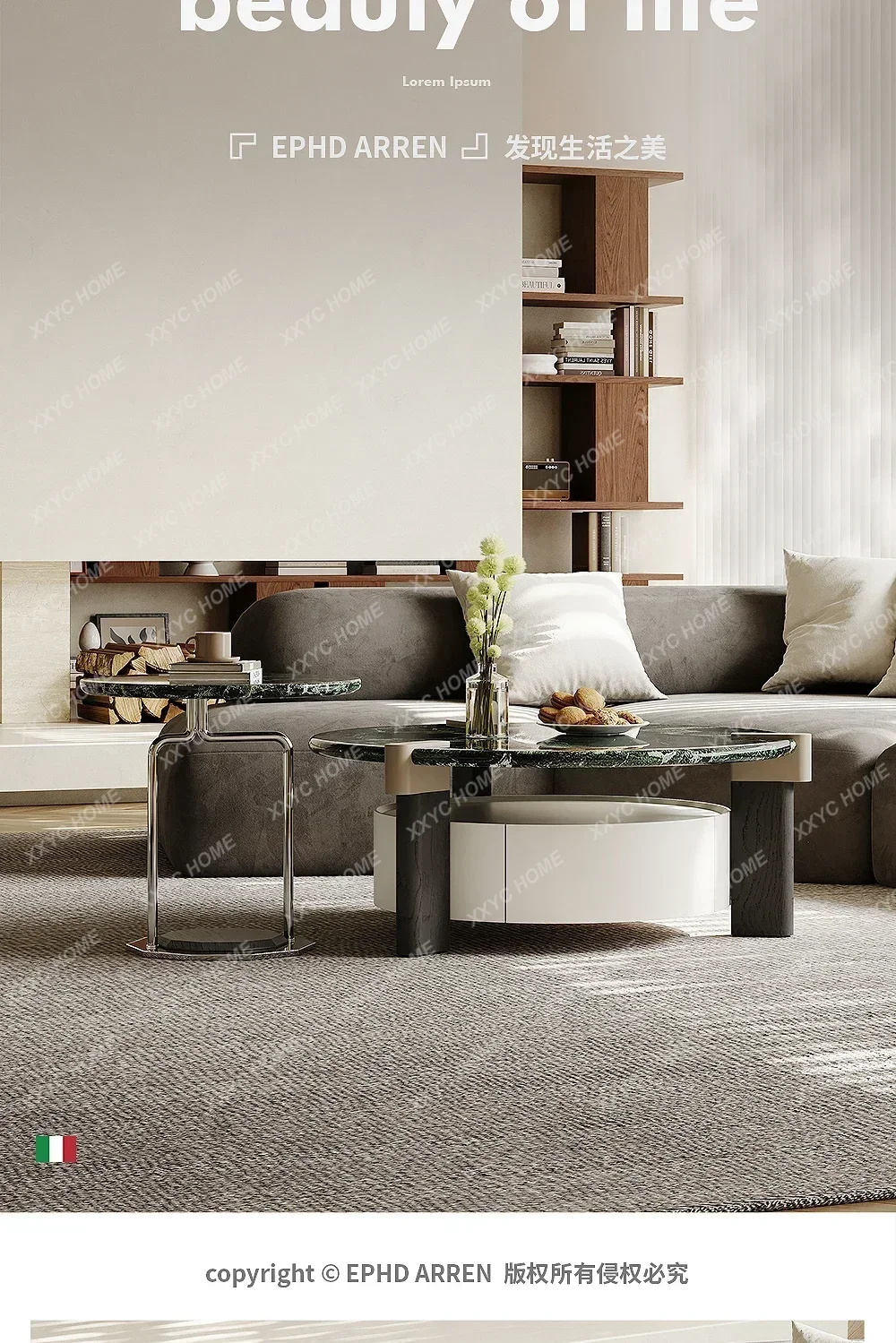 minimalist marble round coffee table combination stainless steel light luxury high-end
minimalist marble round coffee table combination stainless steel light luxury high-end