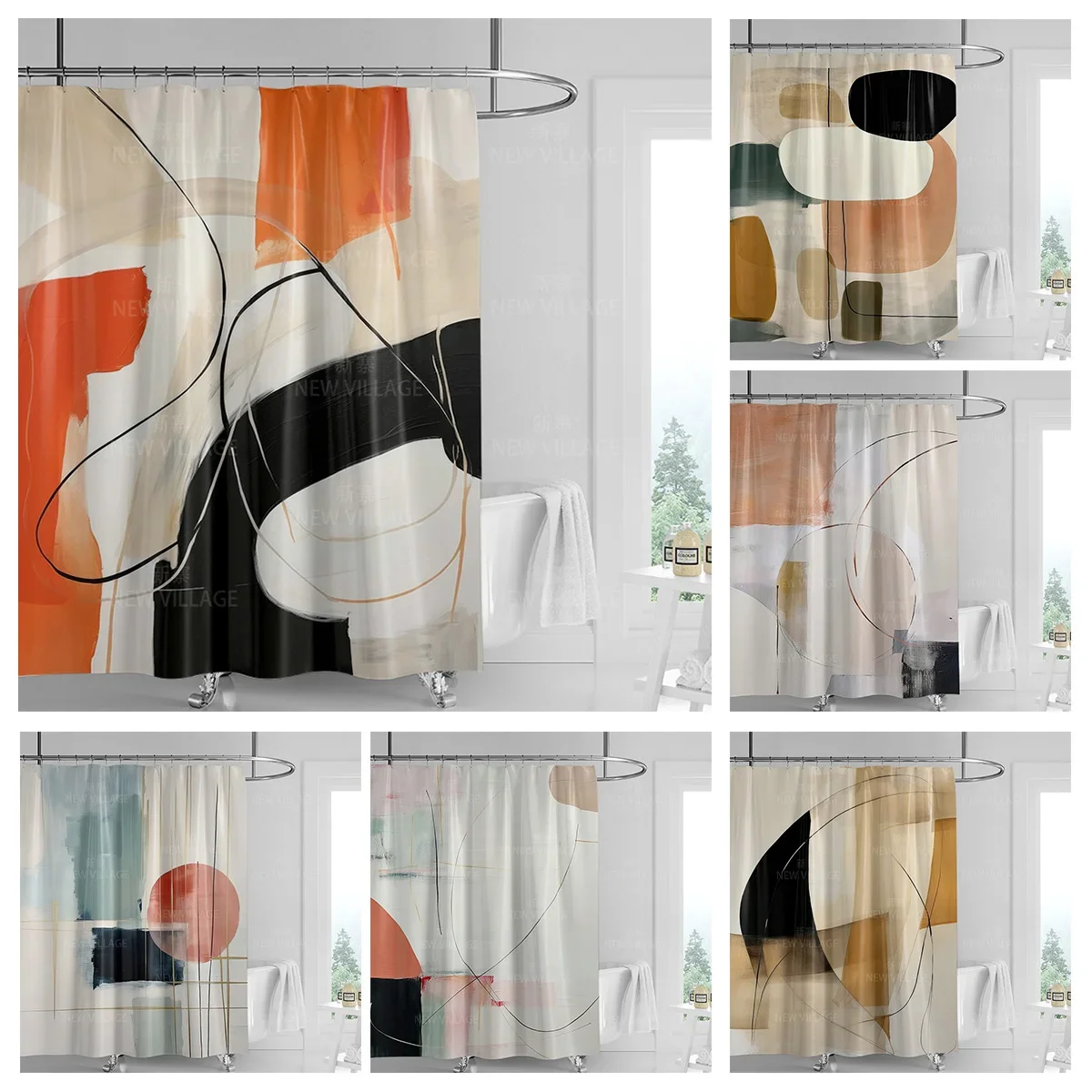 Abstract geometric graffiti shower curtain Nordic minimal wind waterproof fabric bathroom curtain shower curtain 180x200
Abstract geometric graffiti shower curtain Nordic minimal wind waterproof fabric bathroom curtain shower curtain 180x200