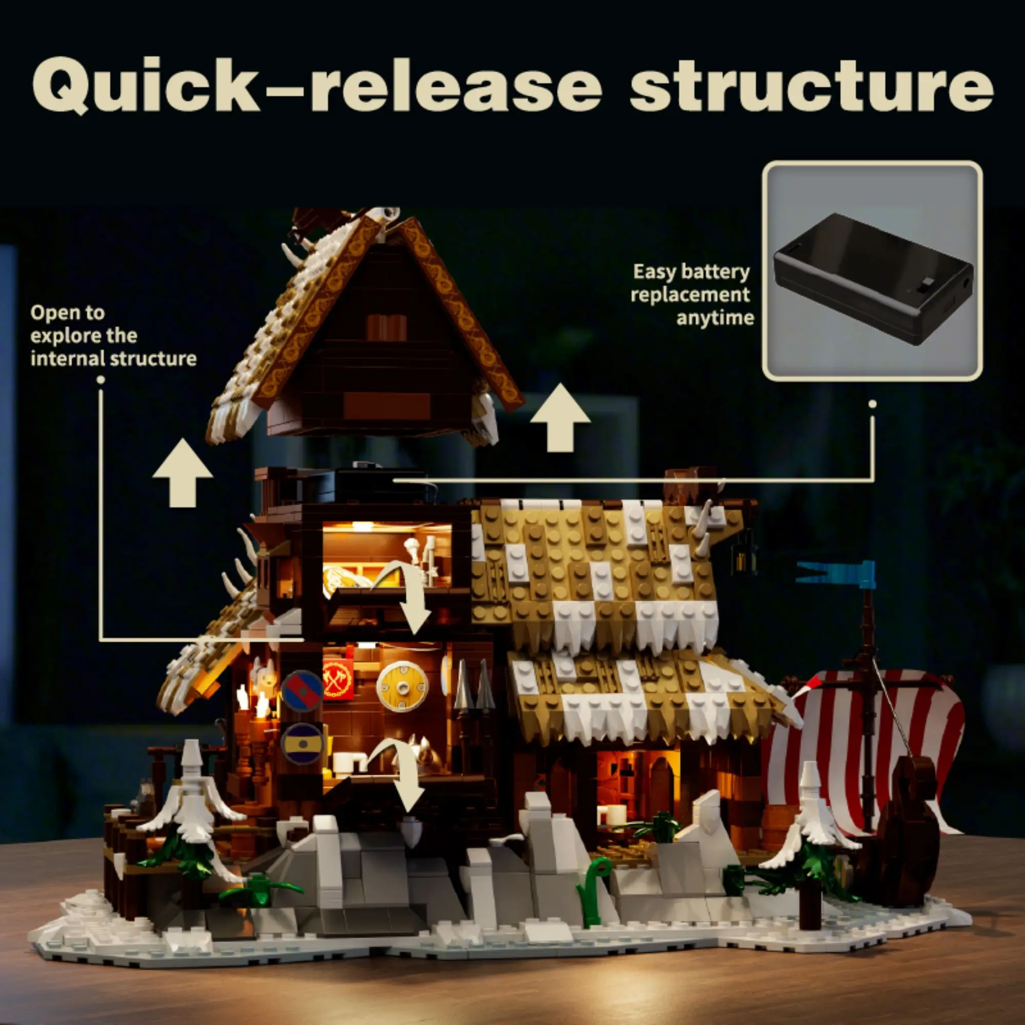1694pcs Icehorn Longhouse Building Blocks Medieval Winter Village Modular Architecture Model Bricks Toys Set for Adults Gifts
1694pcs Icehorn Longhouse Building Blocks Medieval Winter Village Modular Architecture Model Bricks Toys Set for Adults Gifts