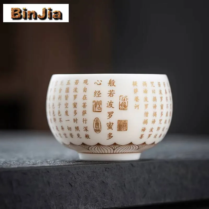 Овечий жир Нефрит Белый фарфор Чайная чашка Сто благословений Сердце Классический мастер Персональная чаша Кофе Кунг-фу Чайный набор Подарочные украшения 
Овечий жир Нефрит Белый фарфор Чайная чашка Сто благословений Сердце Классический мастер Персональная чаша Кофе Кунг-фу Чайный набор Подарочные украшения